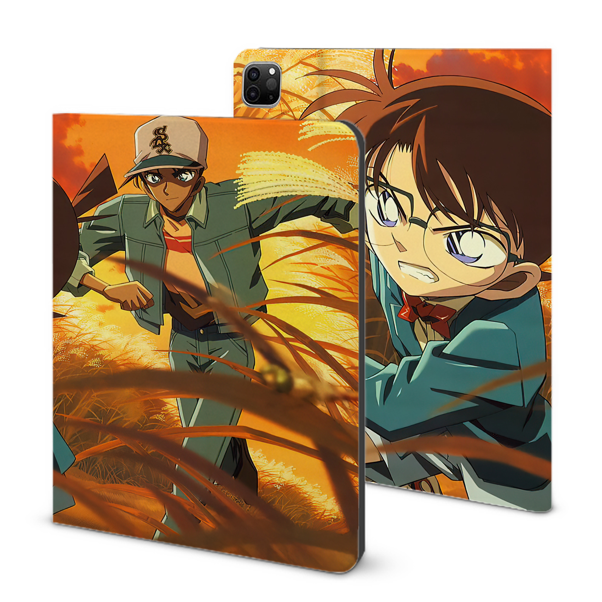 （画像用） 名探偵コナン Detective Conan IPad ケース ブック型 PUレザー TPU 耐衝撃 軽量 薄型 ペン収納なし 全面保護 IPad 各モデル対応